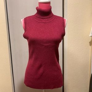 Raisey turtleneck sleeveless sparkly stretchy top